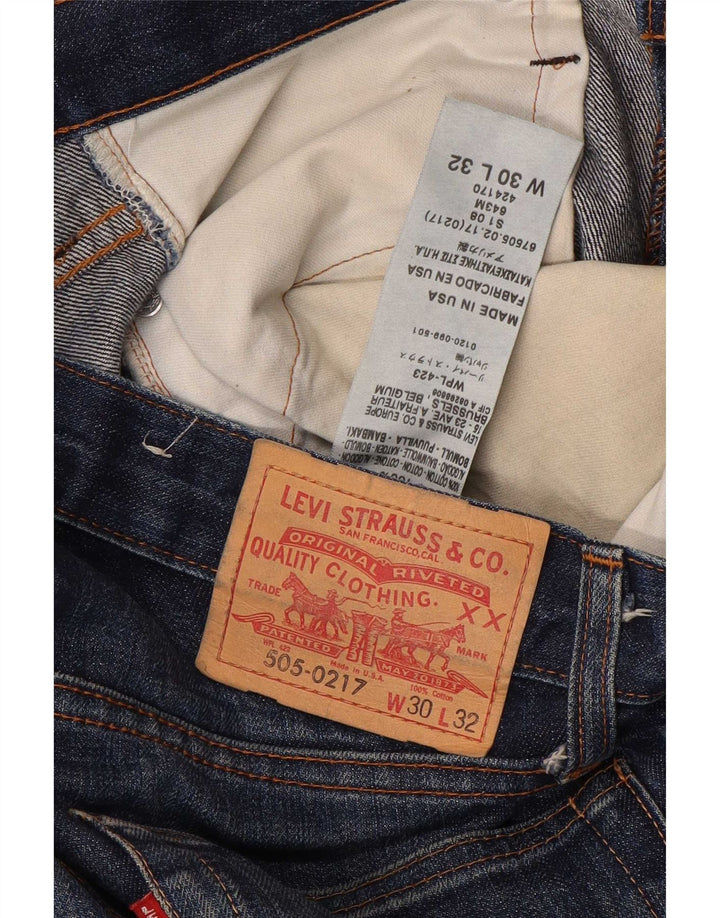 Levi's Herren 505 Straight Jeans W30 L32 Marineblau Baumwolle