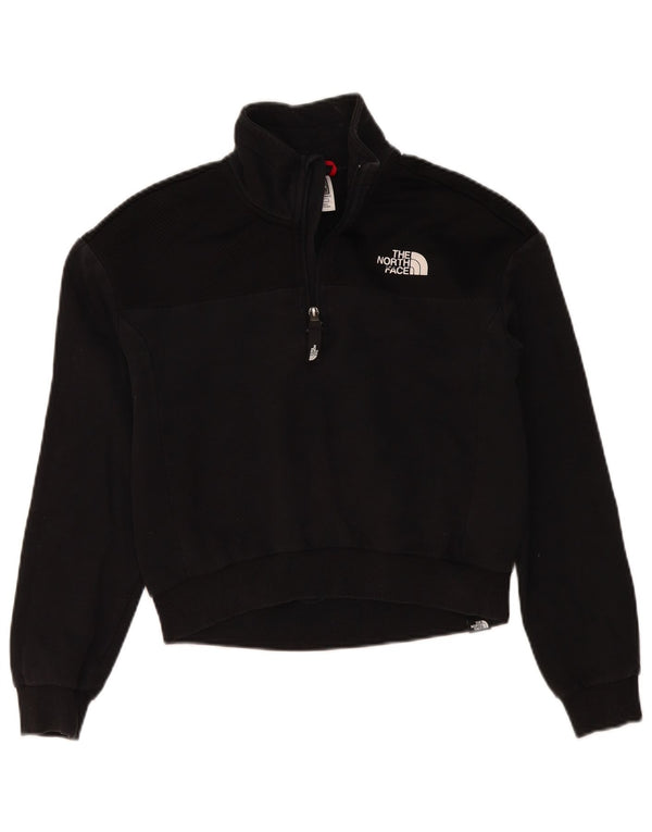 The North Face Damen-Sweatshirt mit Reißverschluss am Hals, UK 14, mittelschwarz, Baumwolle