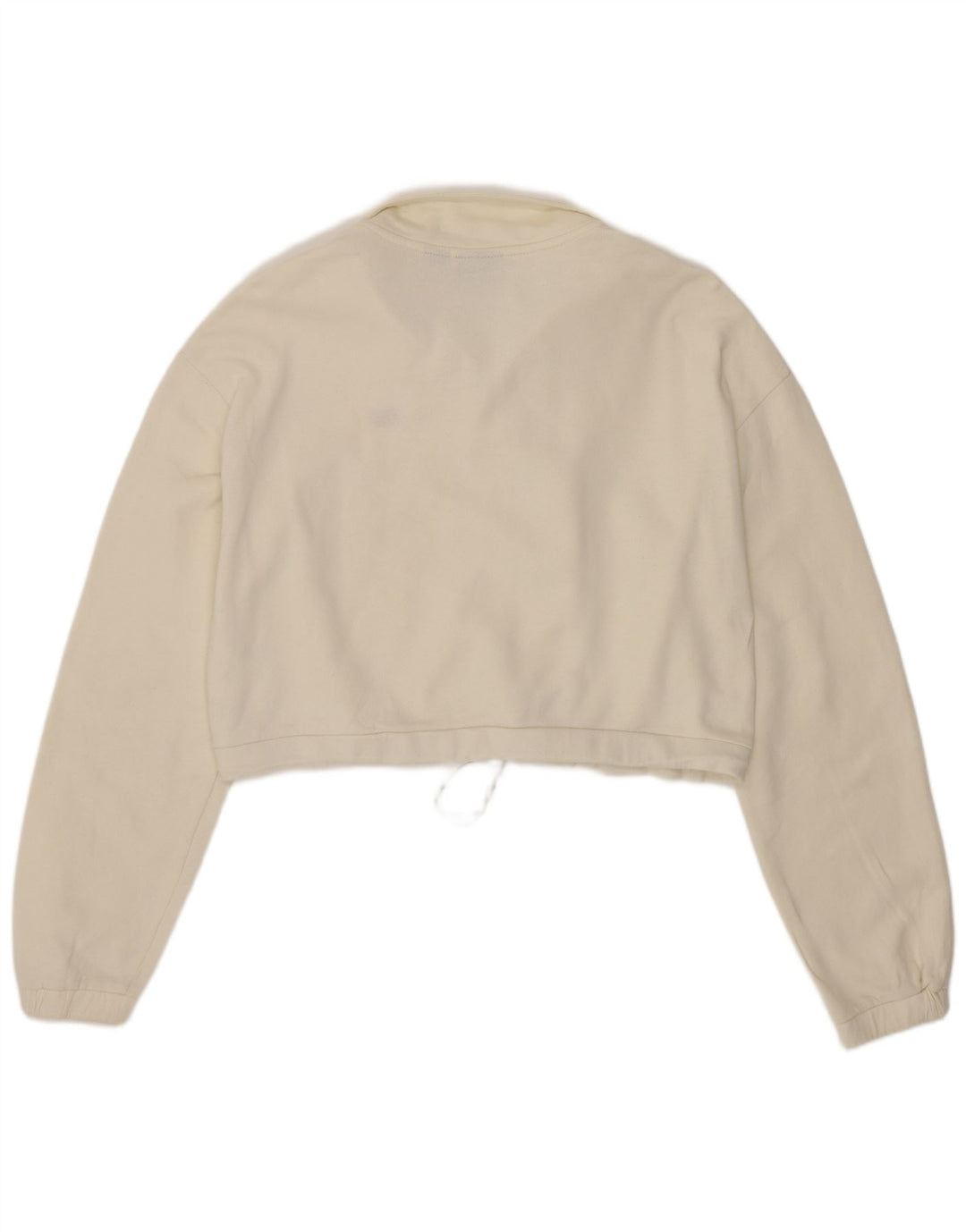 Vans Damen-Sweatshirt, übergroß, kurz geschnitten, mit Reißverschluss, Gr. 10, Größe S, gebrochenes Weiß