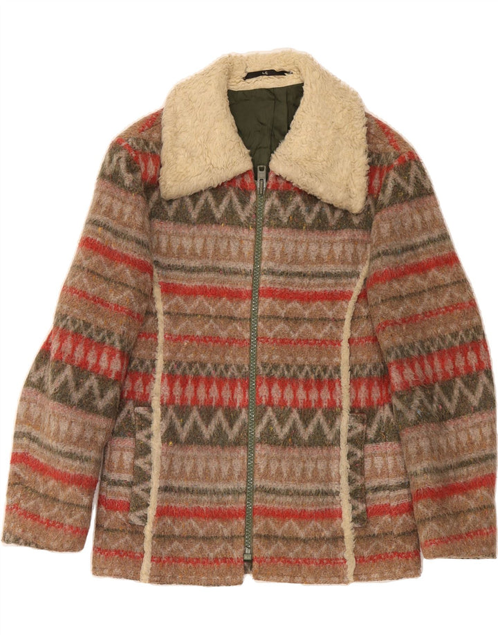C&A Womens Bomber Jacket EU 46 XL Brown Striped Wool Vintage C&A and Second-Hand C&A from Messina Hembry 