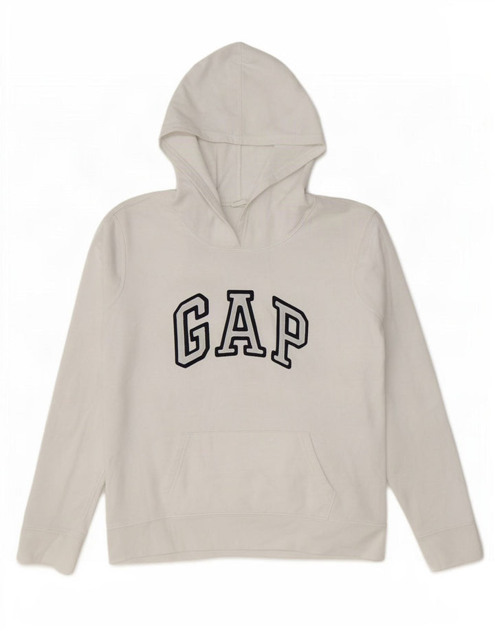 Gap Womens Graphic Hoodie Pullover UK 14 Mittelweiße Baumwolle