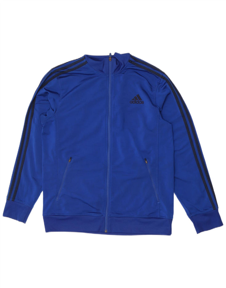 Adidas Herren-Trainingsanzug-Top-Jacke, großes blaues Polyester