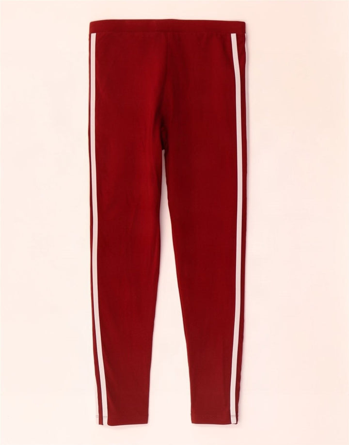 Adidas Damen Leggings UK 10 Small Maroon Cotton
