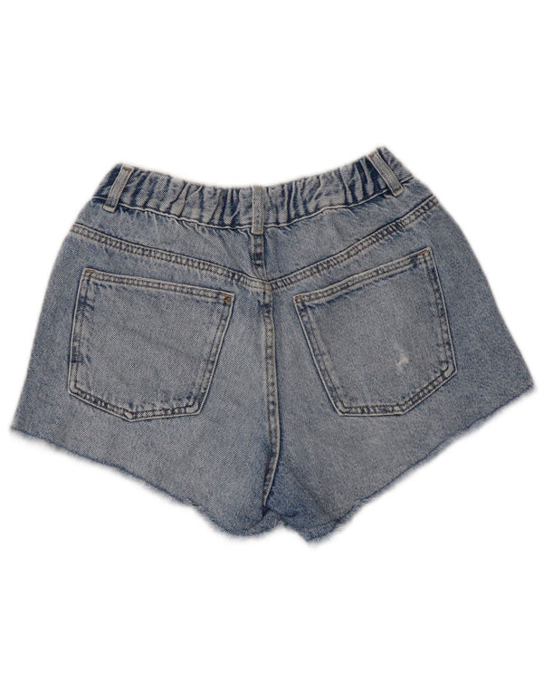 ZARA Mädchen-Jeansshorts im Used-Look mit hoher Taille, 13–14 Jahre, W28, Blau
