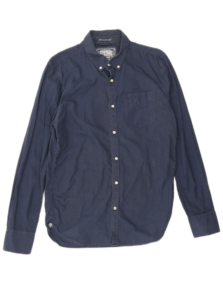 Superdry Herren-Hemd, groß, marineblau, Baumwolle