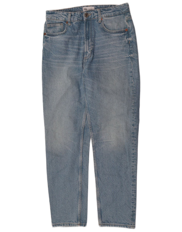 Zara Damen High Rise Tapered Jeans EU 40 Medium W30 L28 Blau