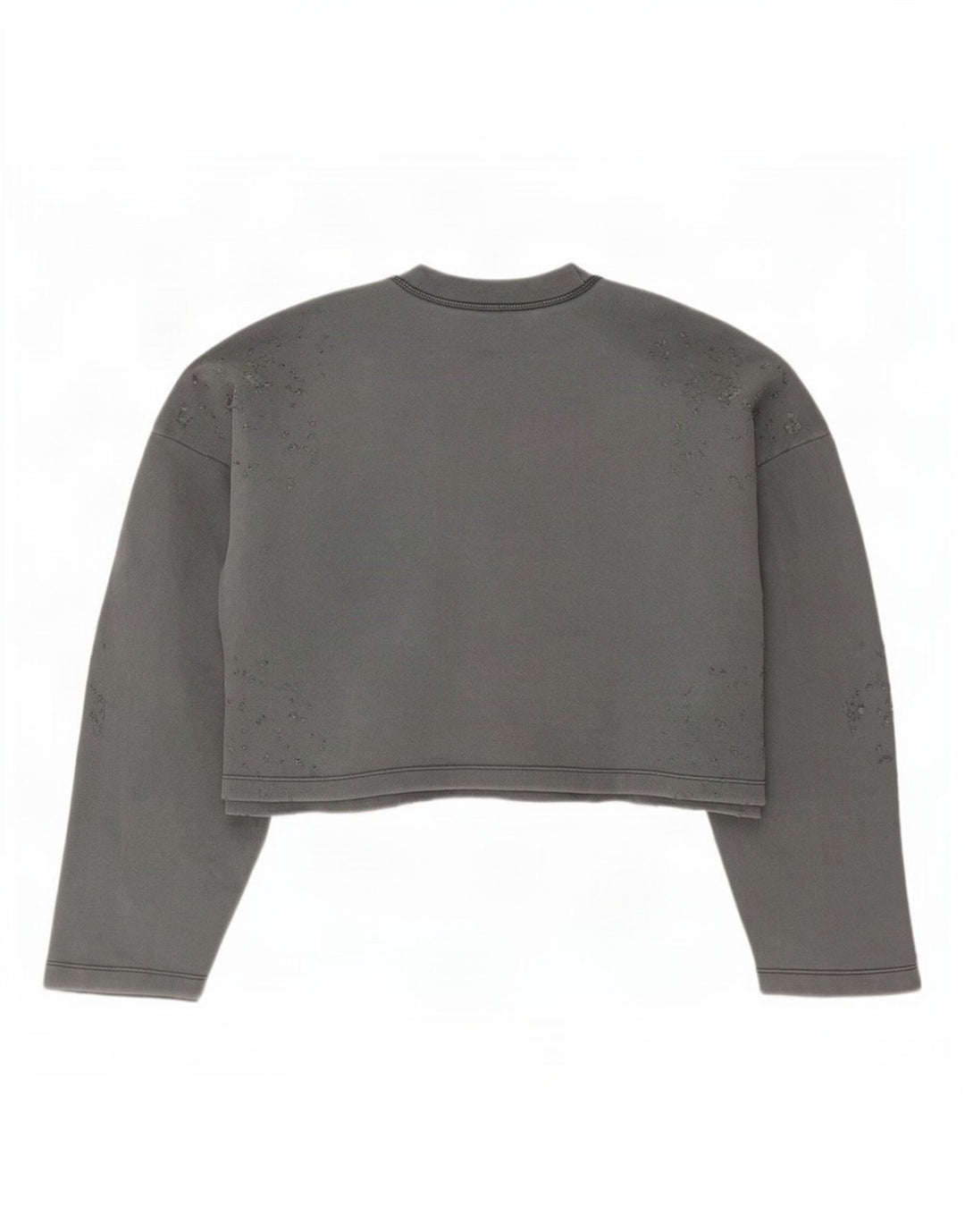 Zara Damen Crop Oversized Sweatshirt Pullover UK 14 Mittelgraue Baumwolle