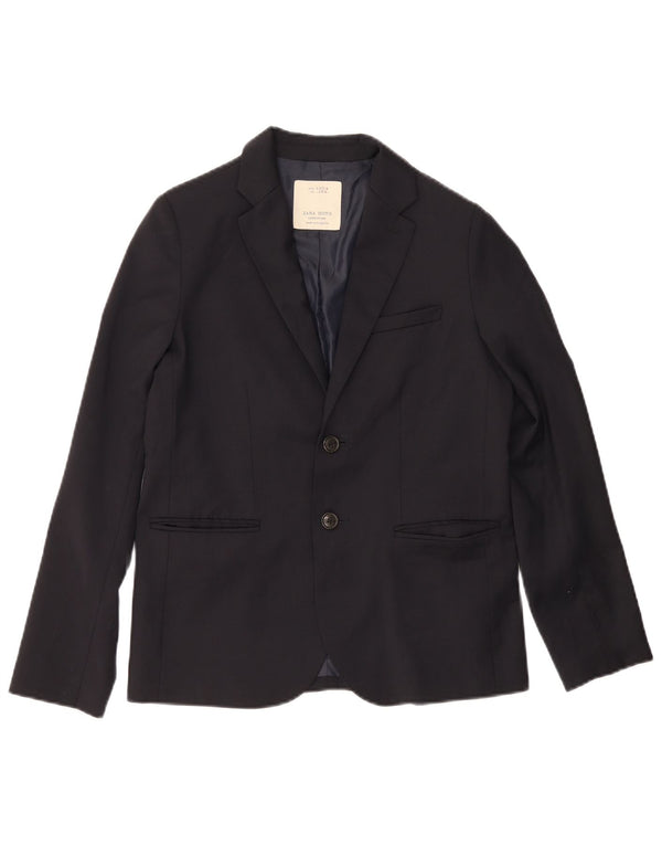 Zara Jungen-Blazer mit 2 Knöpfen, 13–14 Jahre, marineblaues Polyester