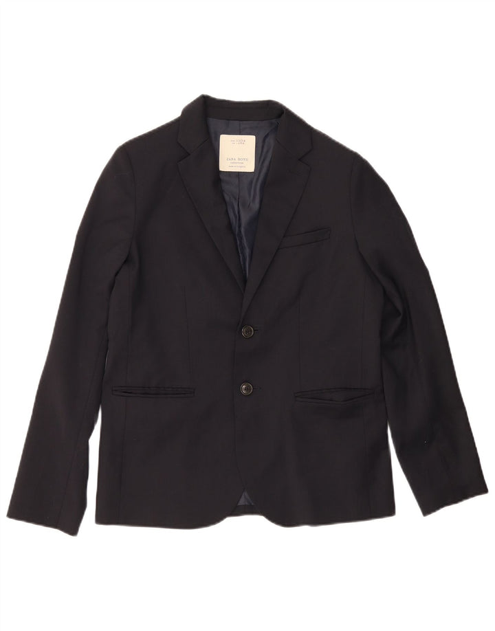 Zara Jungen-Blazer mit 2 Knöpfen, 13–14 Jahre, marineblaues Polyester