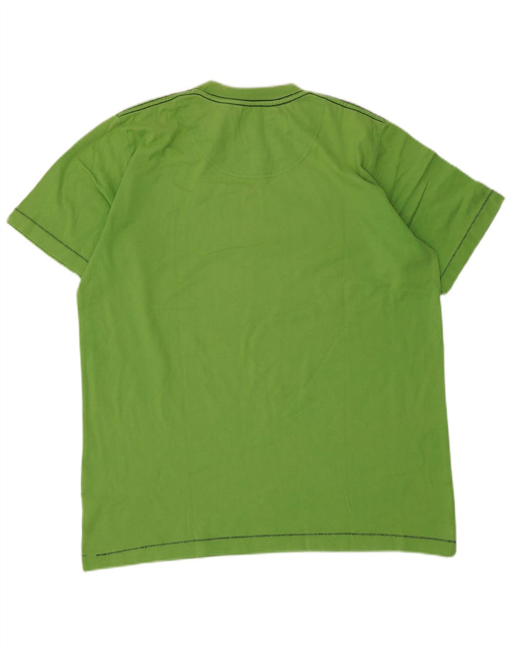 Murphy & Nye Herren Grafik-T-Shirt-Oberteil aus mittelgrüner Baumwolle