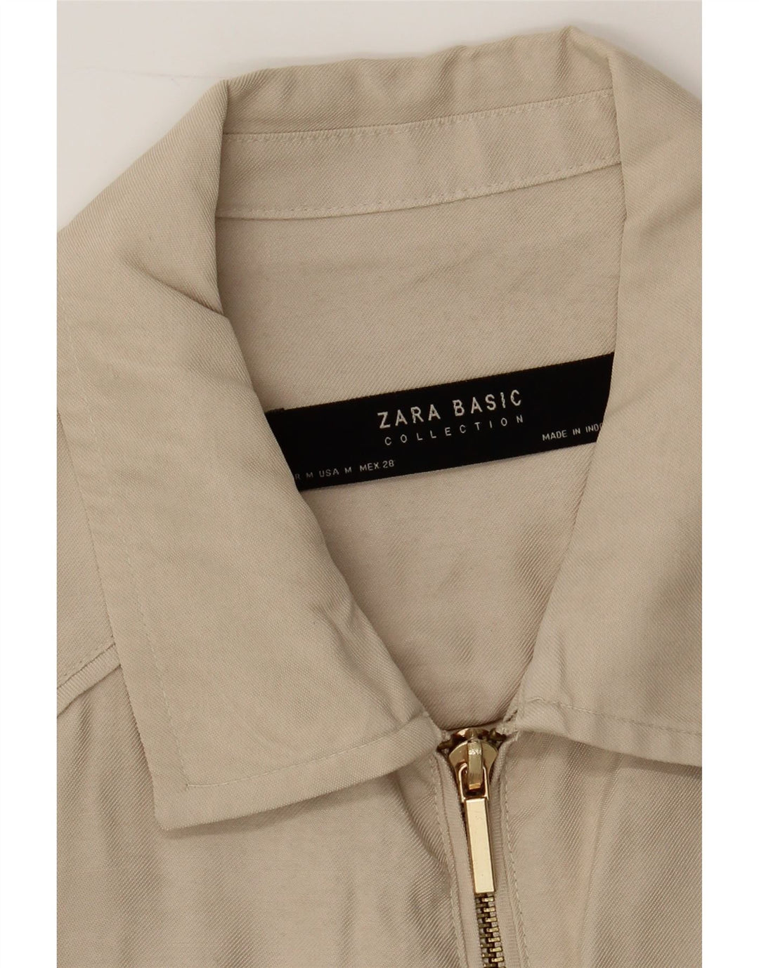 ZARA Womens Overcoat UK 14 Medium Beige Viscose Vintage Zara and Second-Hand Zara from Messina Hembry 