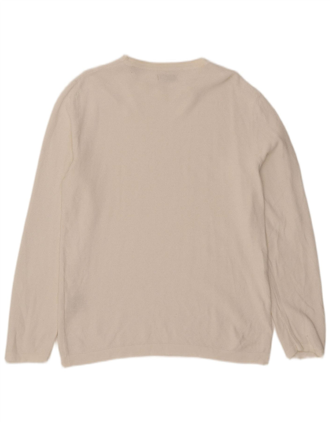 Jack & Jones Herren-Pullover mit Rundhalsausschnitt, Größe L, aus weißer Baumwolle