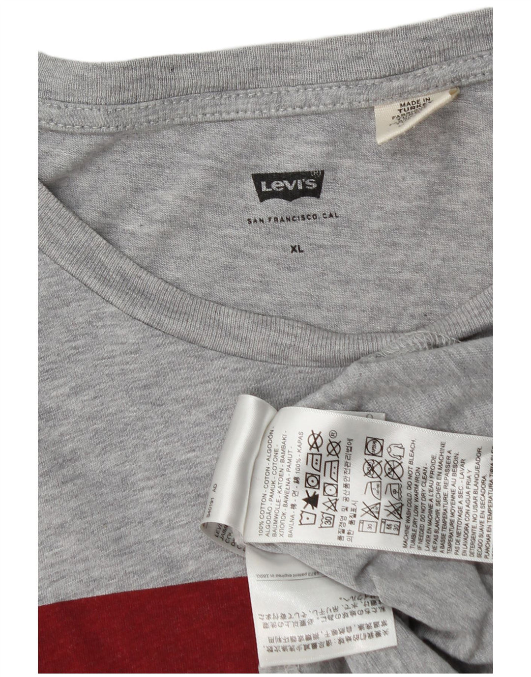 Levi's Herren-T-Shirt mit Grafik, XL, grau meliert, Baumwolle
