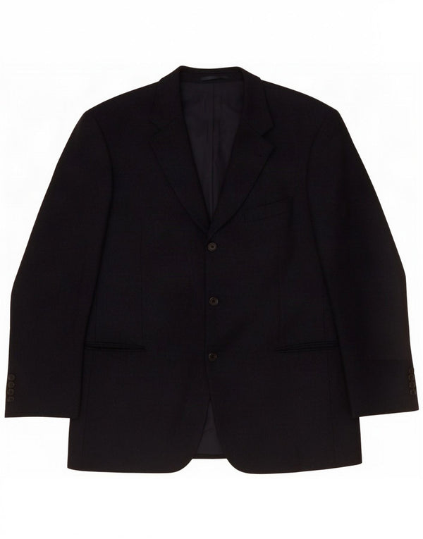 Hugo Boss Herren-Blazer mit 3 Knöpfen, EU 54, 2XL, marineblaue Schurwolle