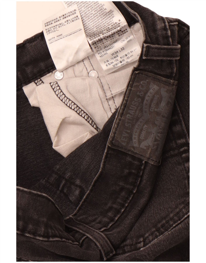 LEVI'S Damen 511 Slim Jeans W34 L32 Schwarze Baumwolle