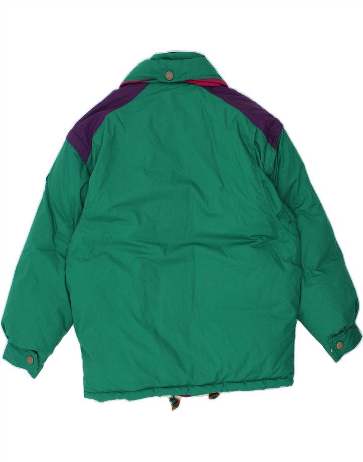 DIADORA Wattierte Herrenjacke UK 38 Mittelgrünes Colourblock-Polyester