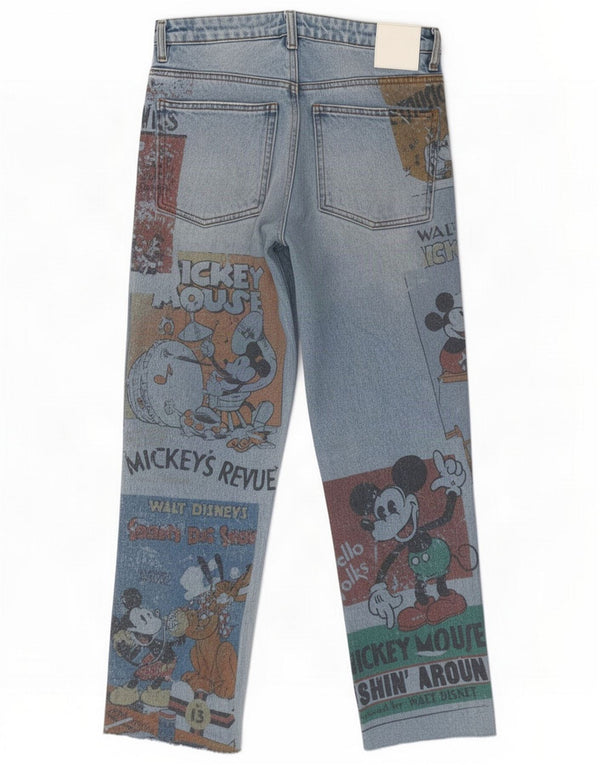 Desigual Damen Disney Straight Jeans EU 38 Medium W28 L26 Blau Patchwork