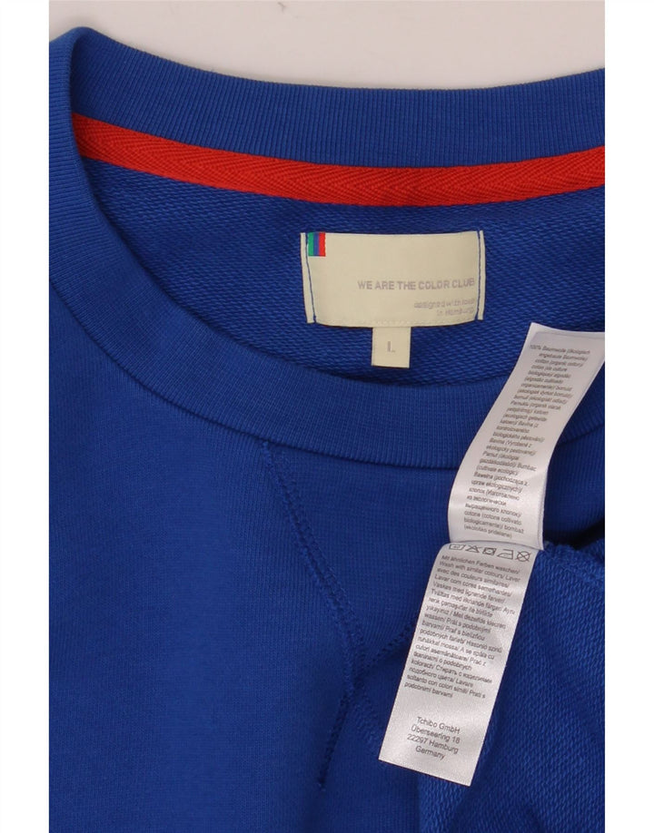 VINTAGE Herren Sweatshirt Pullover große blaue Baumwolle