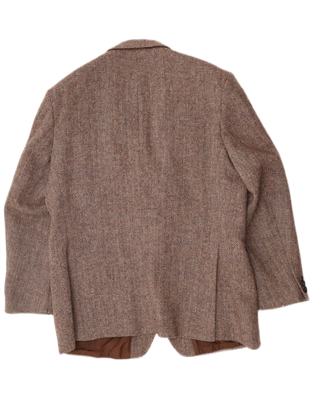 St Michael Herren-Blazer mit 2 Knöpfen, UK 38, mittelbraune Wolle mit Fischgrätenmuster