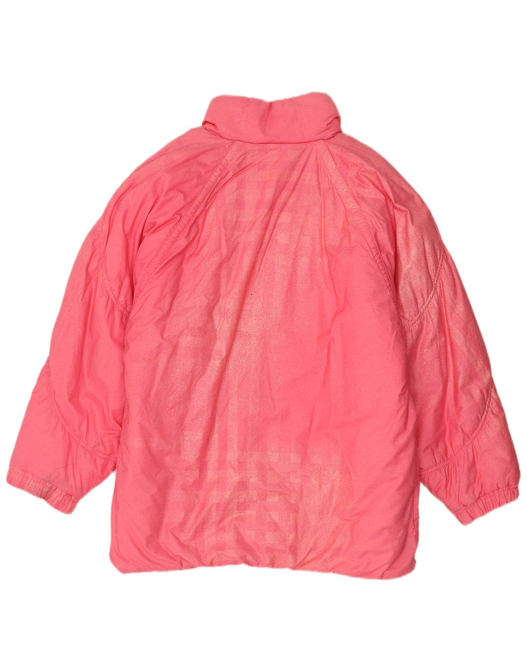 Vintage Damen Übergroßer gepolsterter Mantel UK 8 Kleine rosa Baumwolle