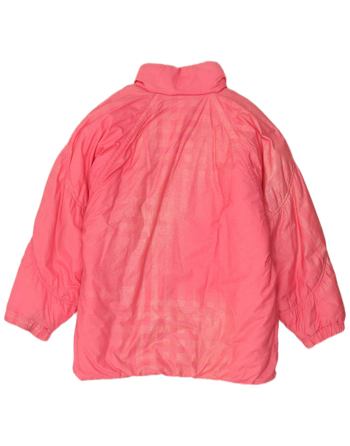 Vintage Damen Übergroßer gepolsterter Mantel UK 8 Kleine rosa Baumwolle