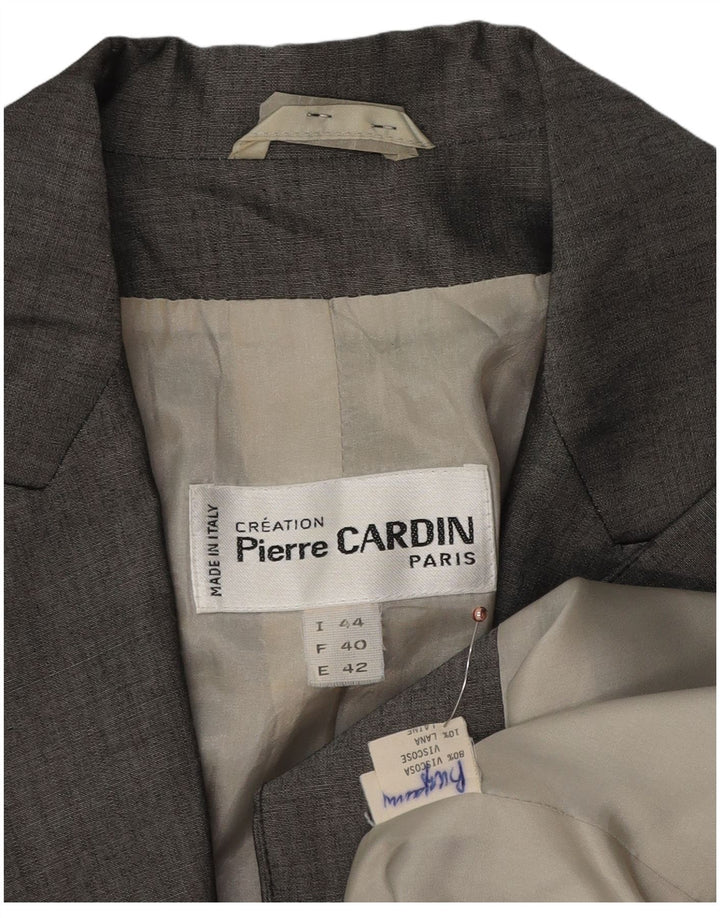 PIERRE CARDIN Damen 1-Knopf-Blazerjacke IT 44 Mittelgraue Viskose