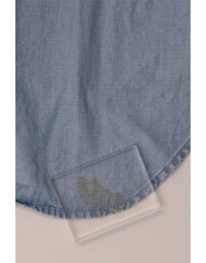 MOSSIMO Womens Long Sleeve Blouse Top UK 16 Large Blue Lyocell Vintage Mossimo and Second-Hand Mossimo from Messina Hembry 