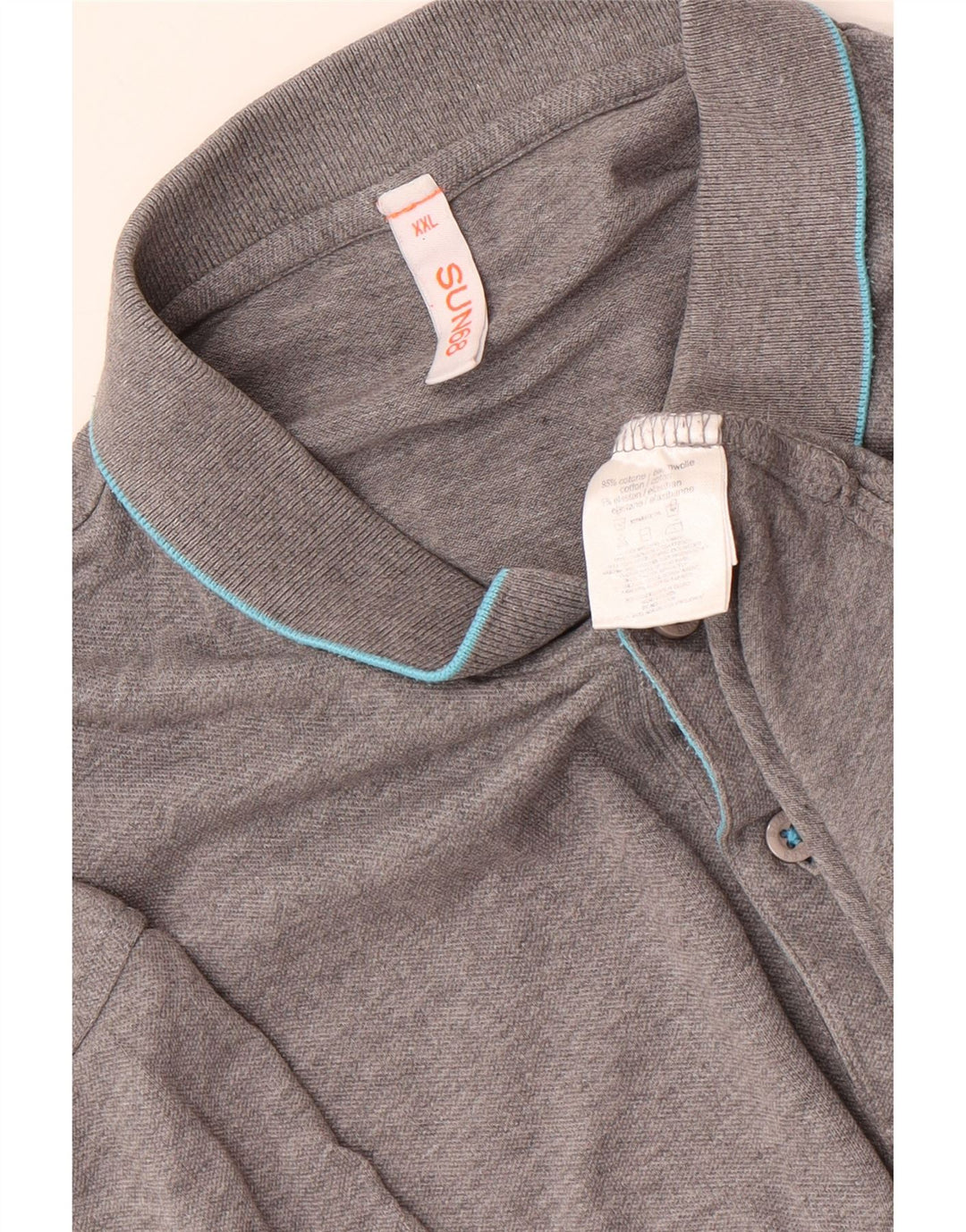 SUN68 Herren-Poloshirt 2XL, grau gestreift, Baumwolle