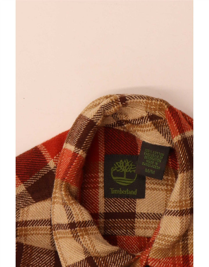 Timberland Herren-Flanellhemd, mittelbeige, karierte Baumwolle