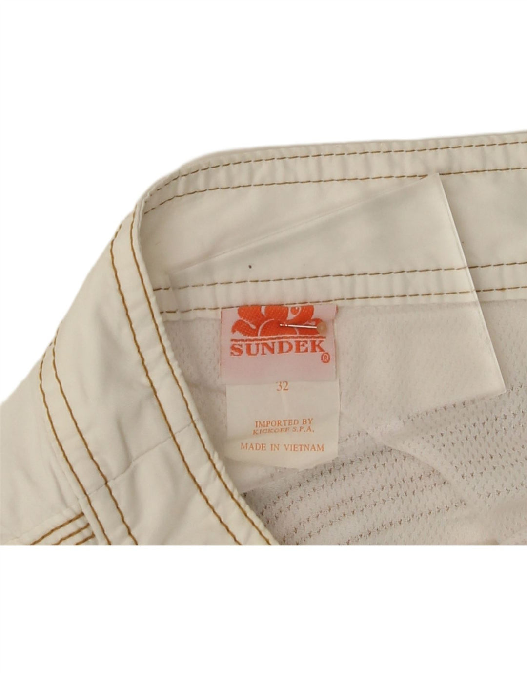 SUNDEK Mens Sport Shorts Medium  White Polyester