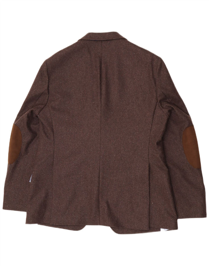 Sarar Herren-Blazer mit 2 Knöpfen, UK 40, große braune Wolle
