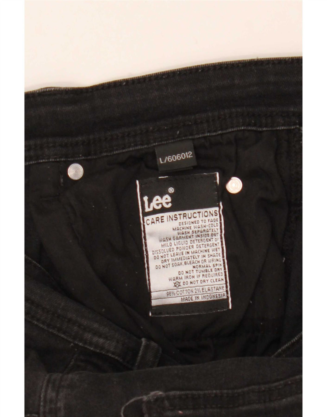 Lee Damen Denim-Shorts, Größe L, W32, schwarze Baumwolle