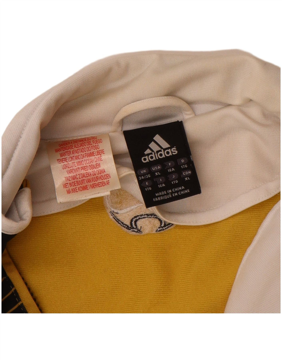 Adidas Jungen-Trainingsanzug-Top-Jacke, 15–16 Jahre, gelbes geometrisches Polyester