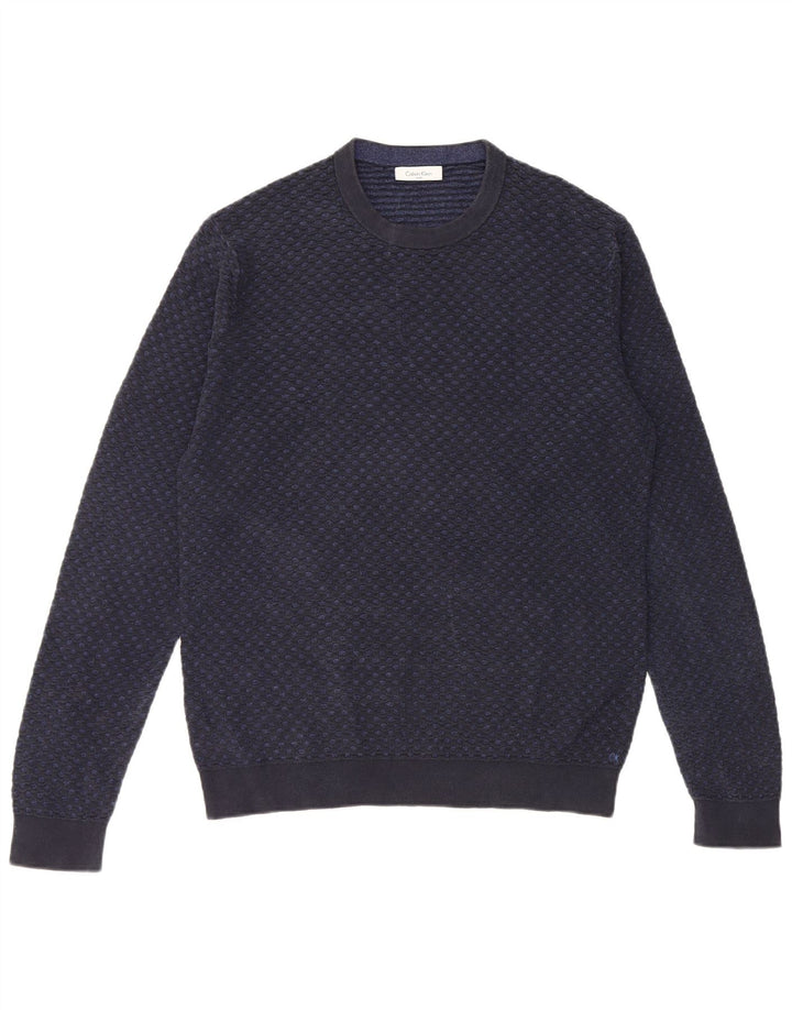 Calvin Klein Herren-Pullover mit Rundhalsausschnitt, Größe S, Marineblau