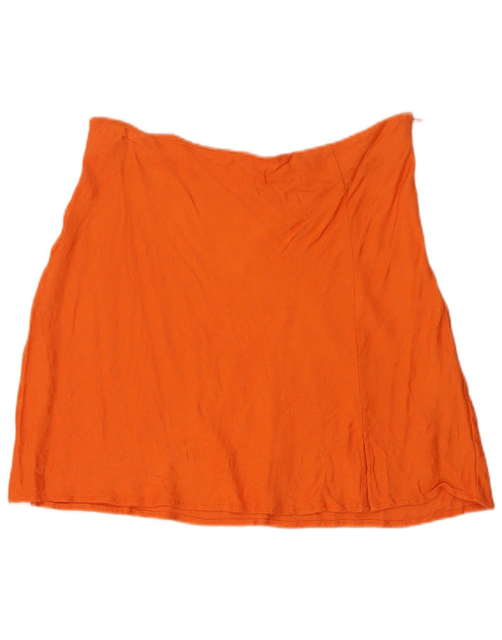 Zara Damen Minirock Large W30 Orange Viskose