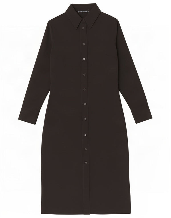 Zara Damen Langarm-Hemdkleid UK 10 Small Schwarz Polyester