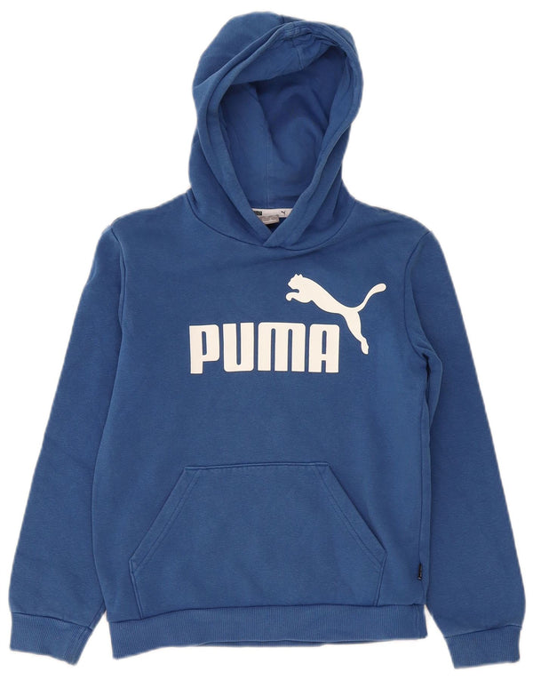 Puma Kapuzenpullover mit Grafik für Jungen, 11–12 Jahre, blaue Baumwolle