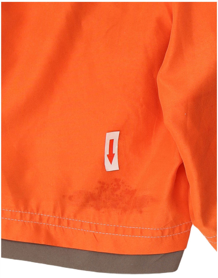 Fila Herren-Badeshorts mit Grafik, groß, orangefarbenes Farbblock-Polyester