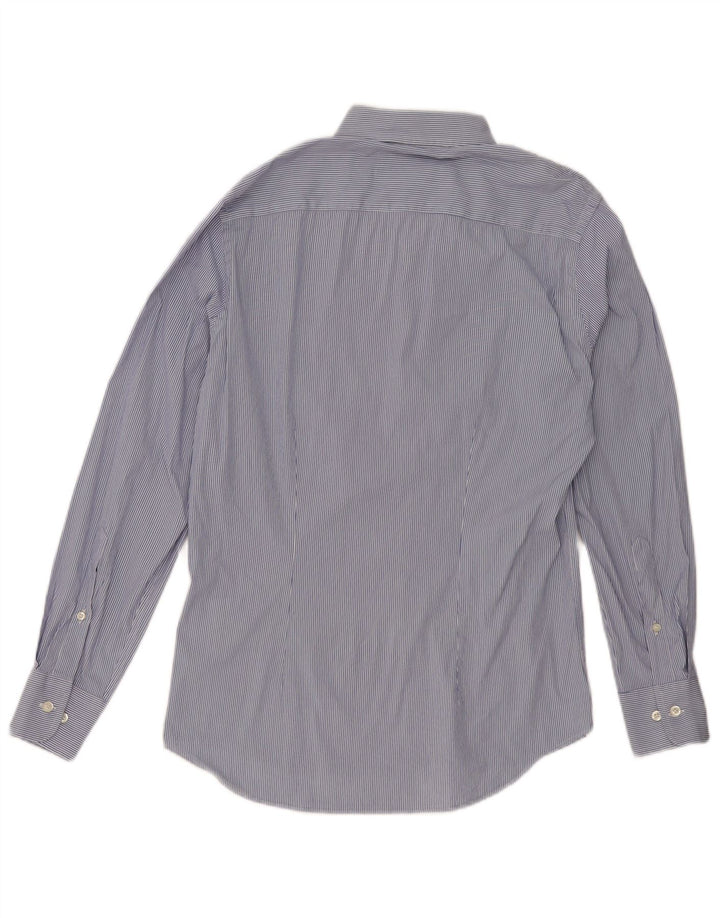 Fred Perry Herren-Slim-Fit-Hemd, mittelblau, gestreift, Baumwolle, klassisch