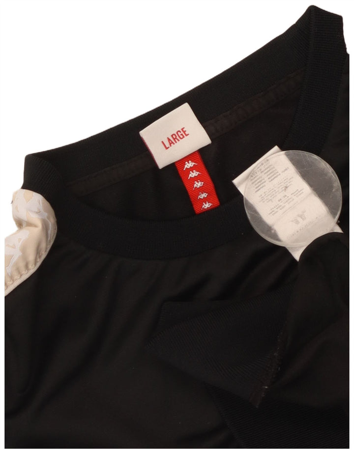 Kappa Womens Crop Graphic Sweatshirt Pullover UK 14 Large Schwarz Colourblock