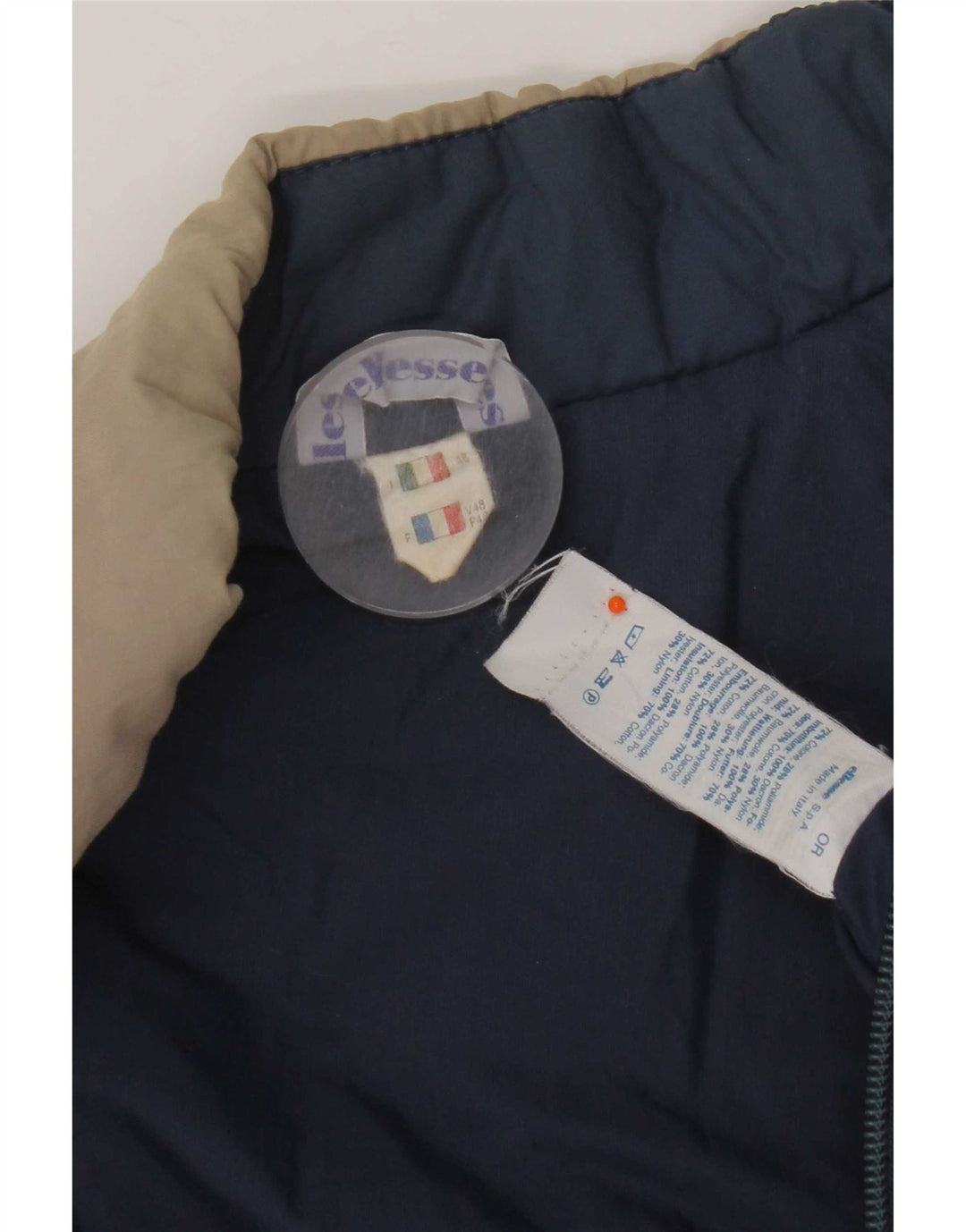 Ellesse Herren Wattierte Weste IT 48 Mittelblaue Colourblock-Baumwolle