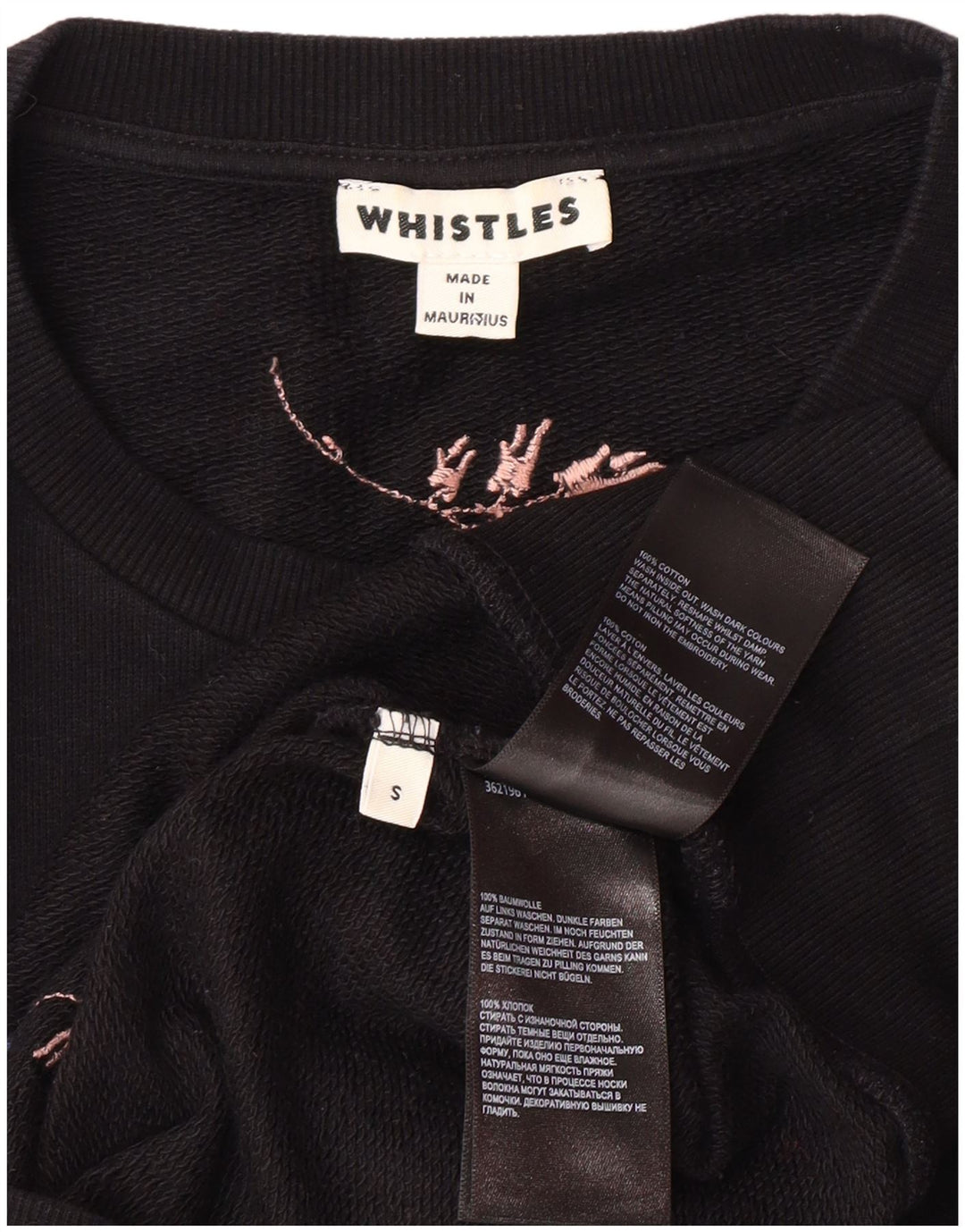 WHISTLES Sweatshirt-Pulloverkleid für Damen, Größe S, Größe S, Schwarz, Blumenmuster, Baumwolle