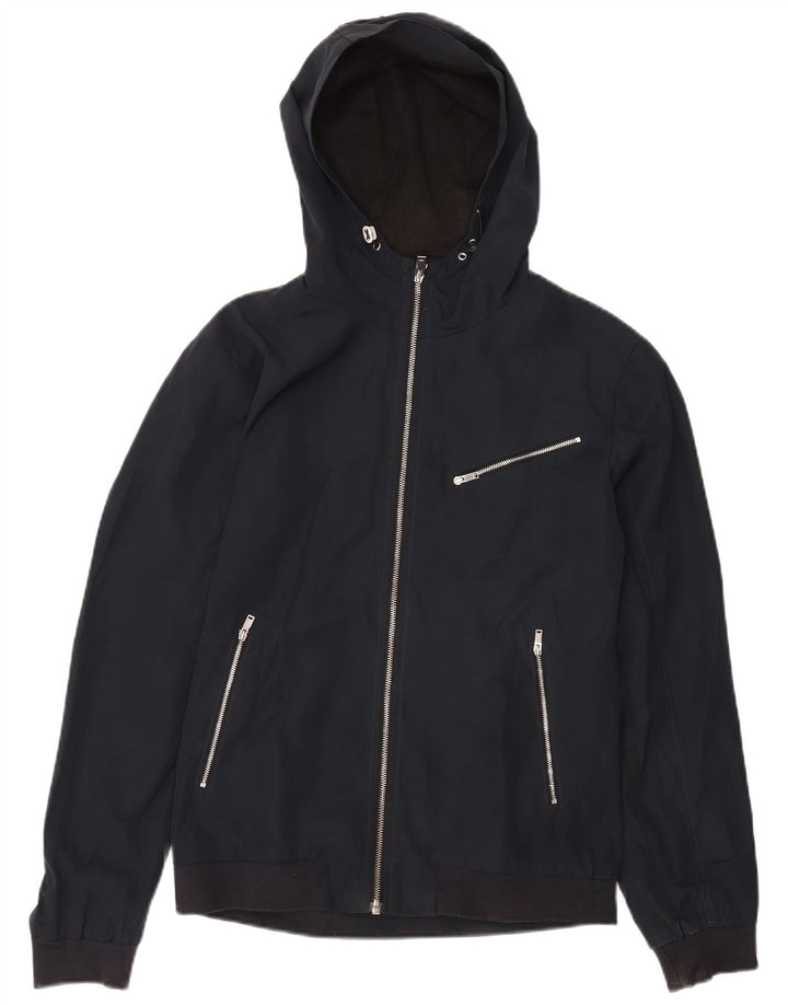 REISS Herren Bomberjacke mit Kapuze UK 38 Medium Marineblau Polyester