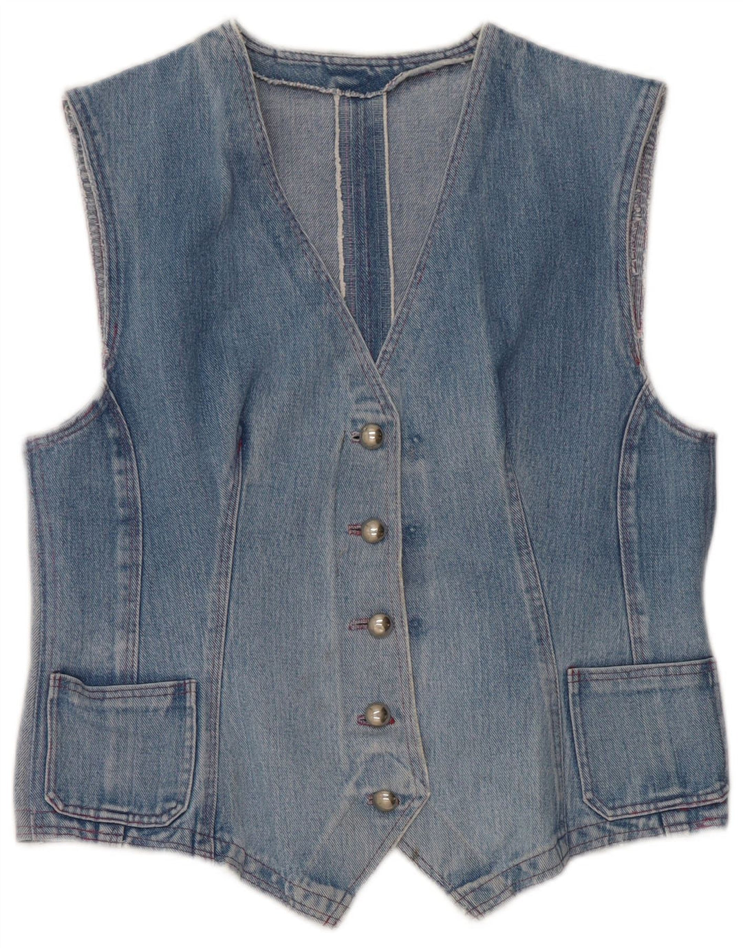 Vintage Damen Jeansweste UK 14 Mittelblau