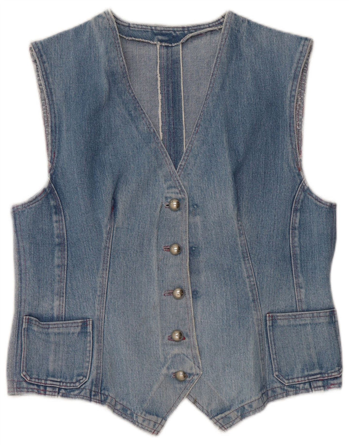 Vintage Damen Jeansweste UK 14 Mittelblau