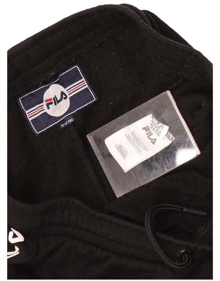 Fila Jungen Grafik-Trainingshose, Jogginghose, 13–14 Jahre, schwarzes Polyester