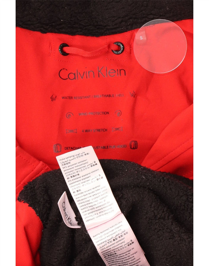 Calvin Klein Damen Kapuzenparkajacke UK 10 Small Rot Polyester