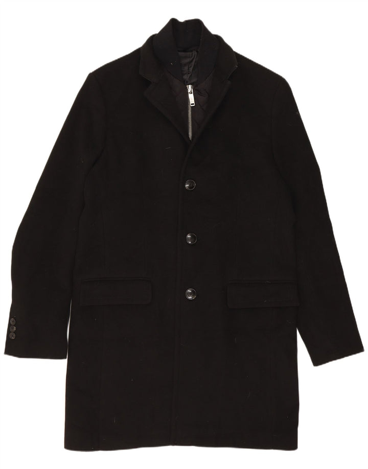 Zara Herrenmantel UK 38 Mittelschwarzes Polyester