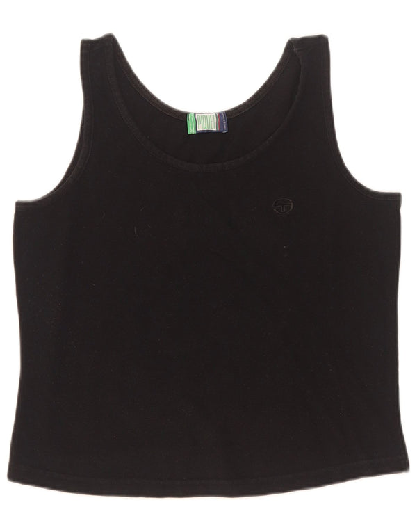 Sergio Tacchini Damen Crop Vest Top UK 10 Small Schwarz
