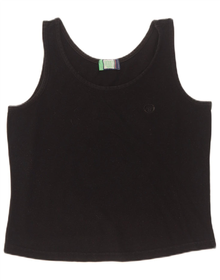 Sergio Tacchini Damen Crop Vest Top UK 10 Small Schwarz